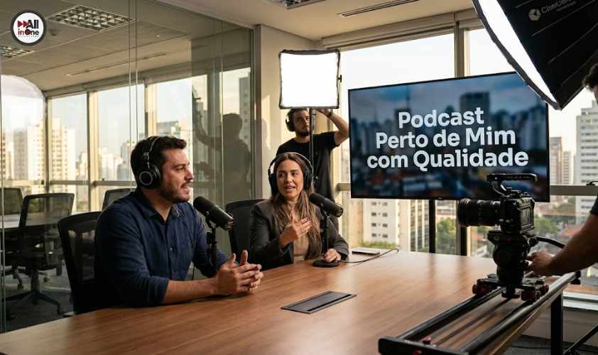Gravação de podcast perto de mim