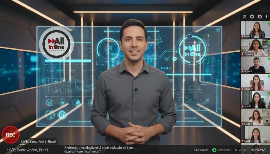 Transmissão ao Vivo de Videoaula para colaboradores