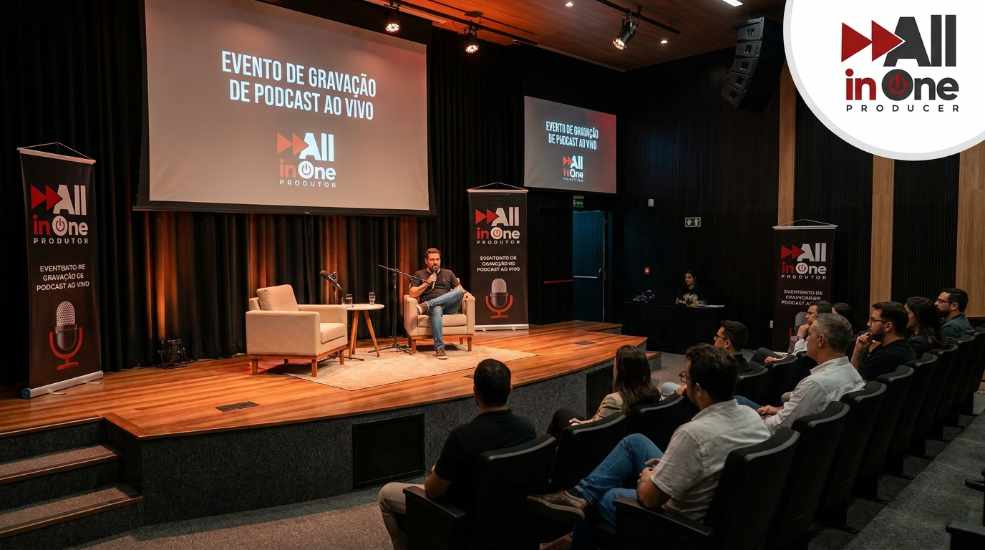 Gravação de Podcast com Transmissão ao Vivo